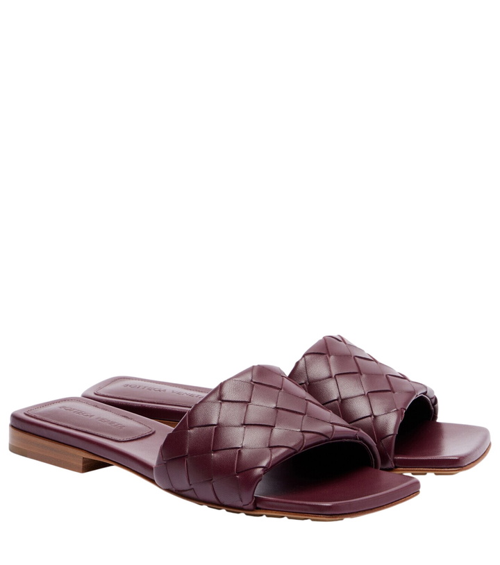 Photo: Bottega Veneta Parco Intrecciato leather slides