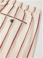 A Kind Of Guise - Samurai Straight-Leg Striped Linen and Cotton-Blend Drawstring Trousers - Neutrals