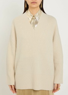 Joseph Noel Ribbed Cashmere and Wool-blend Jumper Cream
