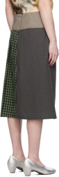 SC103 Green Shade Midi Skirt