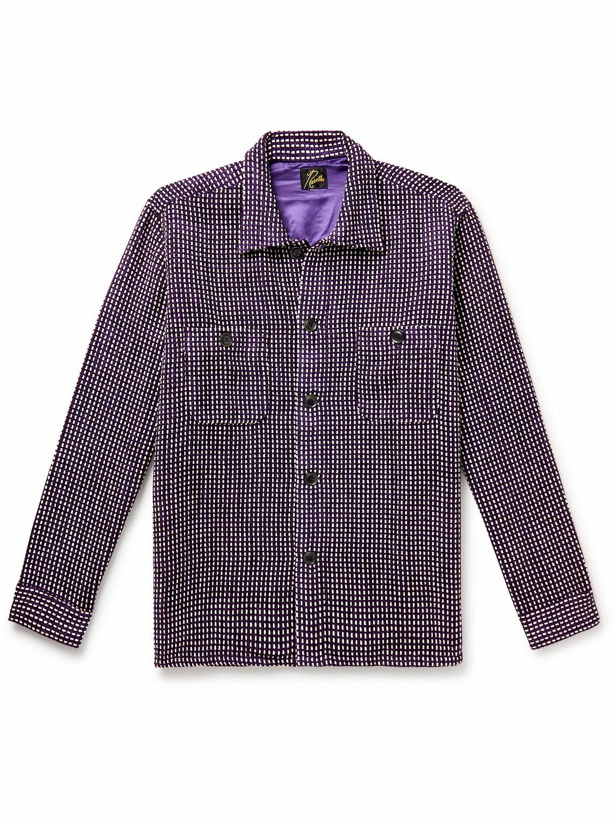 Photo: Needles - Smokey Checked Velvet Shirt - Purple