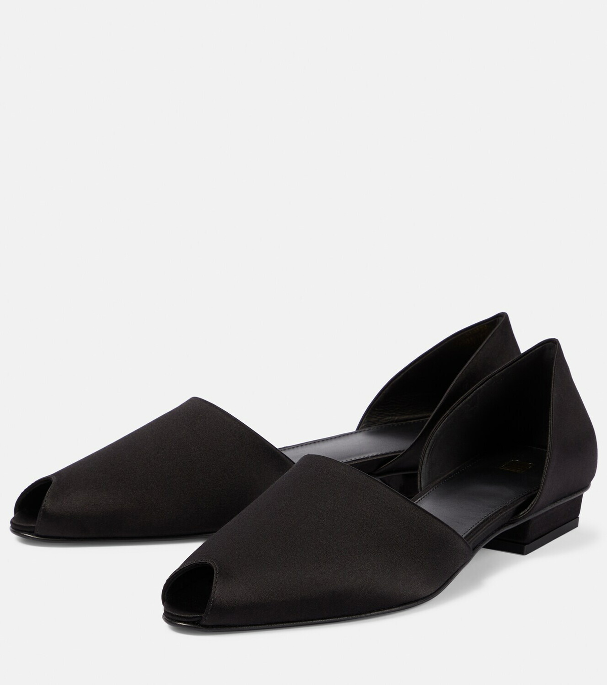 Toteme The Peep-Toe satin flats