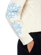 MC2 Saint Barth Woman Turtleneck Braided Sweater With Snowflake Rhinestones