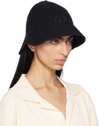 AMI Paris Black Knit 'AMI' Patch Bucket Hat