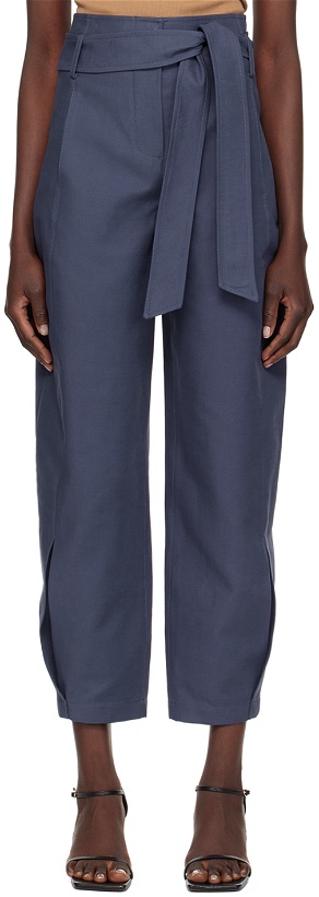Photo: Recto Navy Curved Shape Trousers