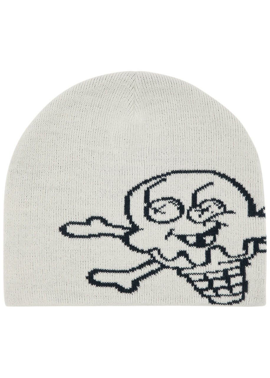 Ice Cream Cones And Bones Logo Knitted Beanie - White - One Size