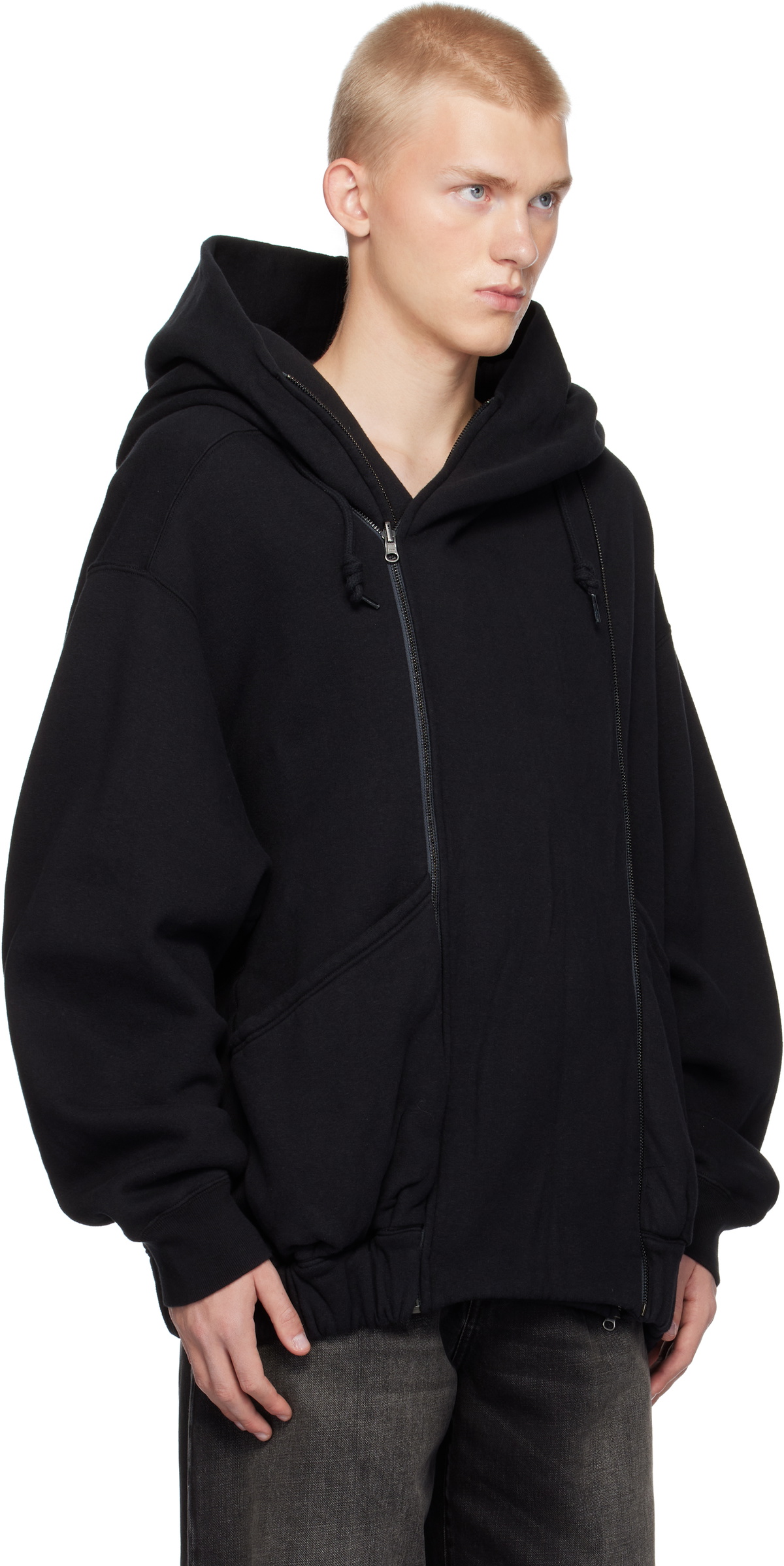 R13 Black Lillian Oversized Parka Hoodie