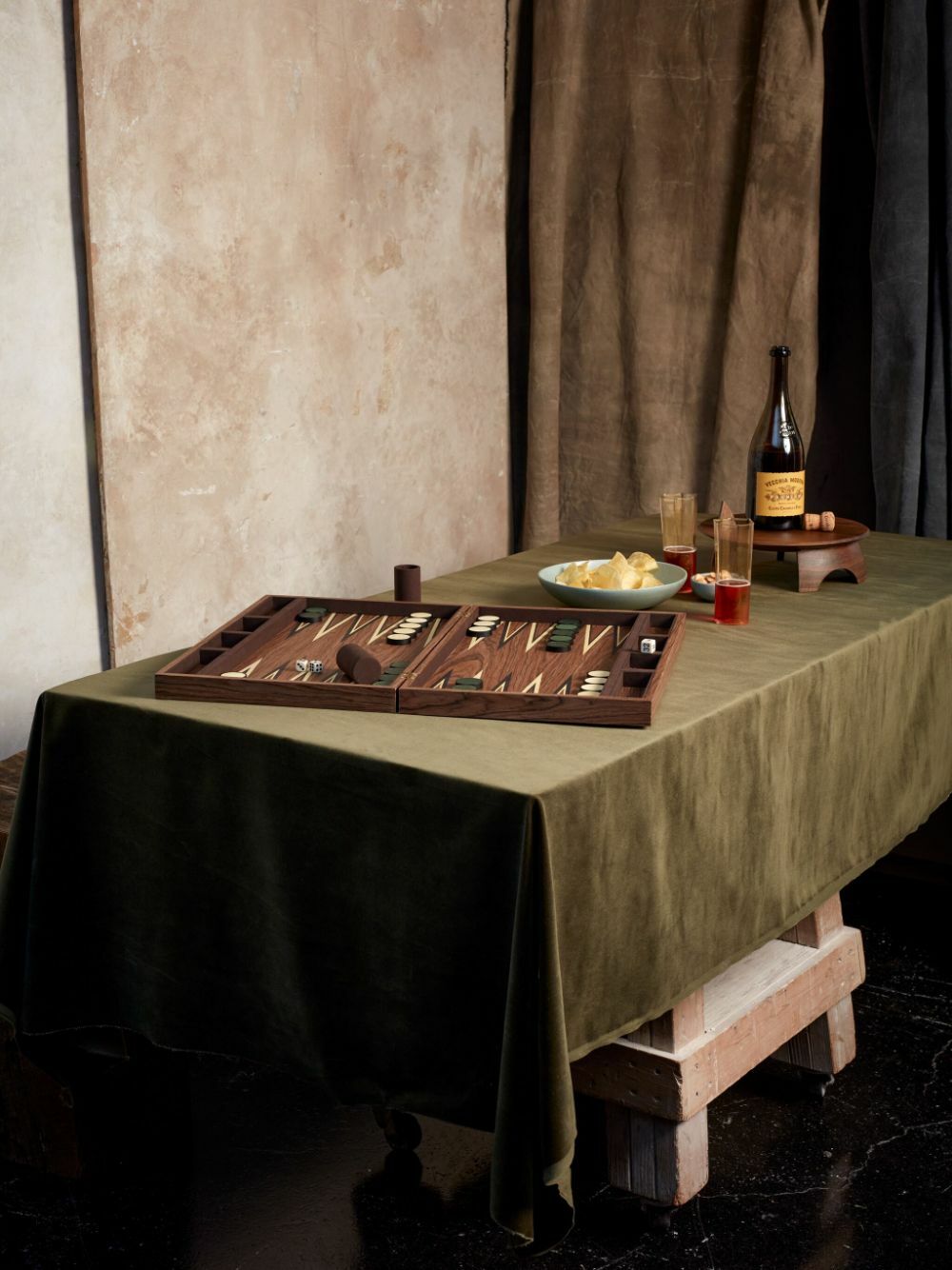 L'Objet Brown Matis Wood Backgammon Set