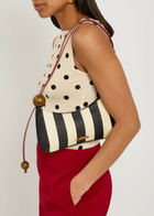 Jacquemus Le Bisou Perle Striped Woven Shoulder bag - Black - One Size