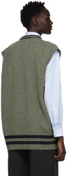 Maison Margiela Grey Wool V-Neck Vest
