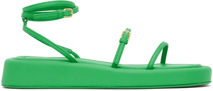 Photo: Sportmax Green Wedge Flat Sandals