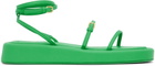 Sportmax Green Wedge Flat Sandals