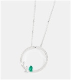 Repossi - White gold emerald necklace with pavé diamonds