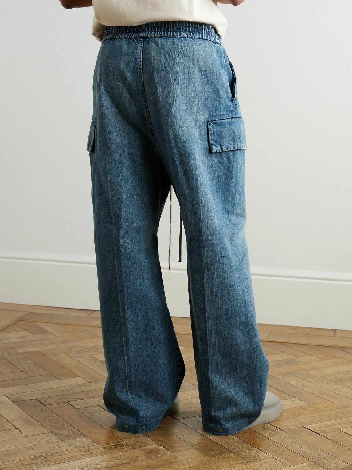 Fear of God - Wide-Leg Denim Drawstring Cargo Trousers - Blue Fear