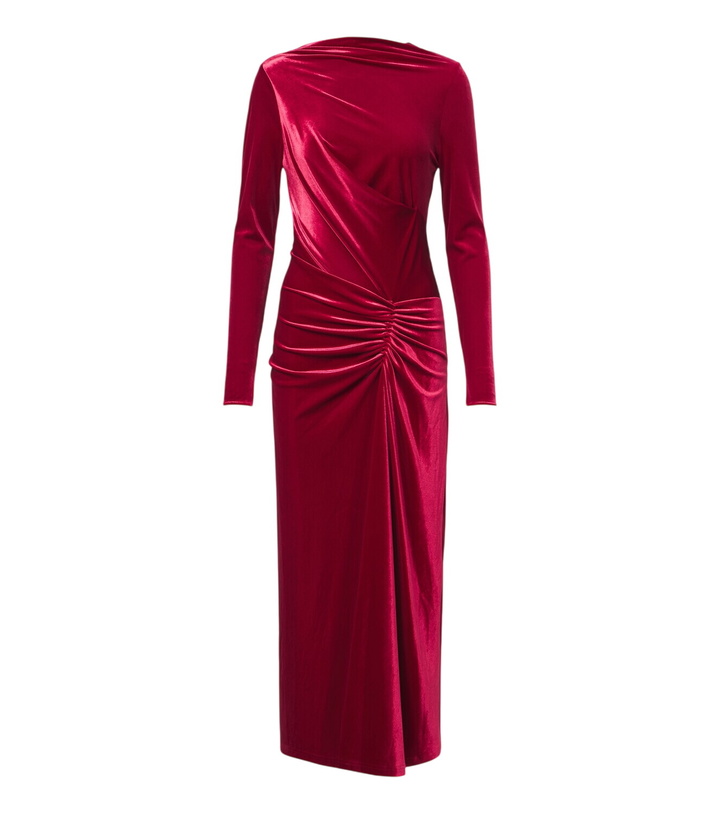 Photo: Simkhai Ferrera gathered velvet midi dress
