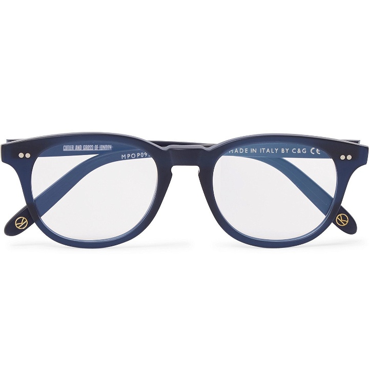 Photo: Kingsman - Cutler and Gross D-Frame Acetate Optical Glasses - Blue