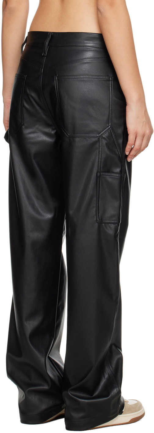 rag & bone Black Sid Faux-Leather Trousers