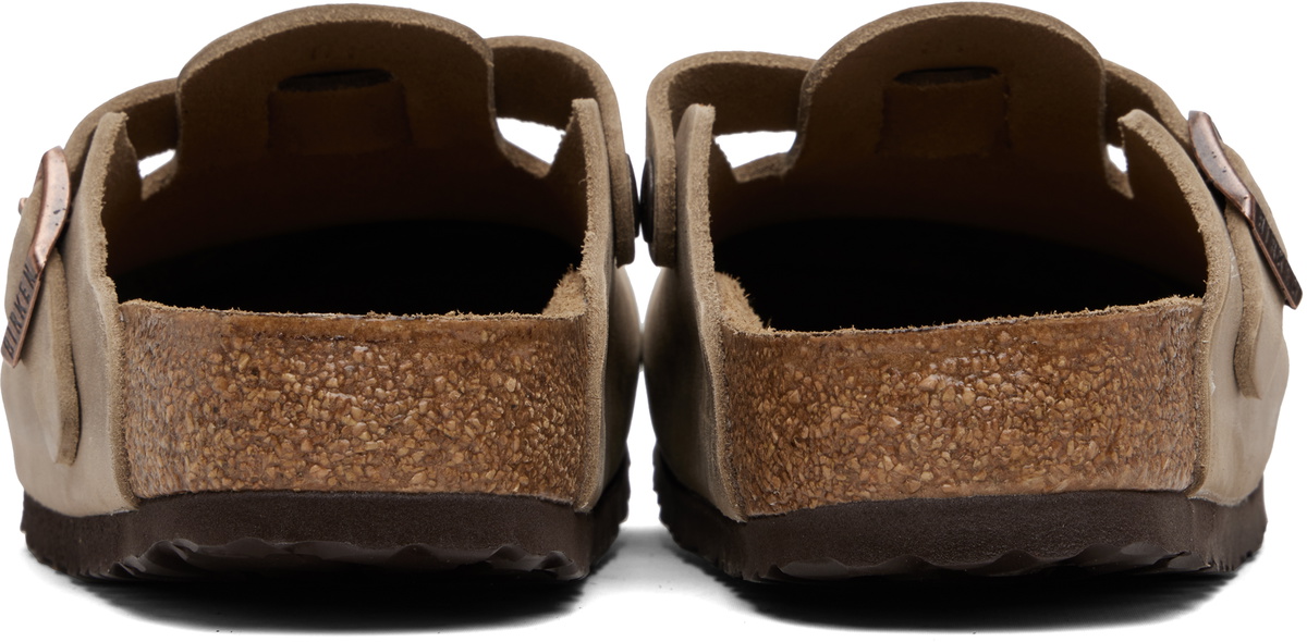 Birkenstock Beige Regular Boston Oiled Leather Slip-on Loafers