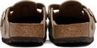 Birkenstock Beige Regular Boston Oiled Leather Slip-on Loafers