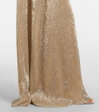 Oscar de la Renta Embellished silk-blend gown