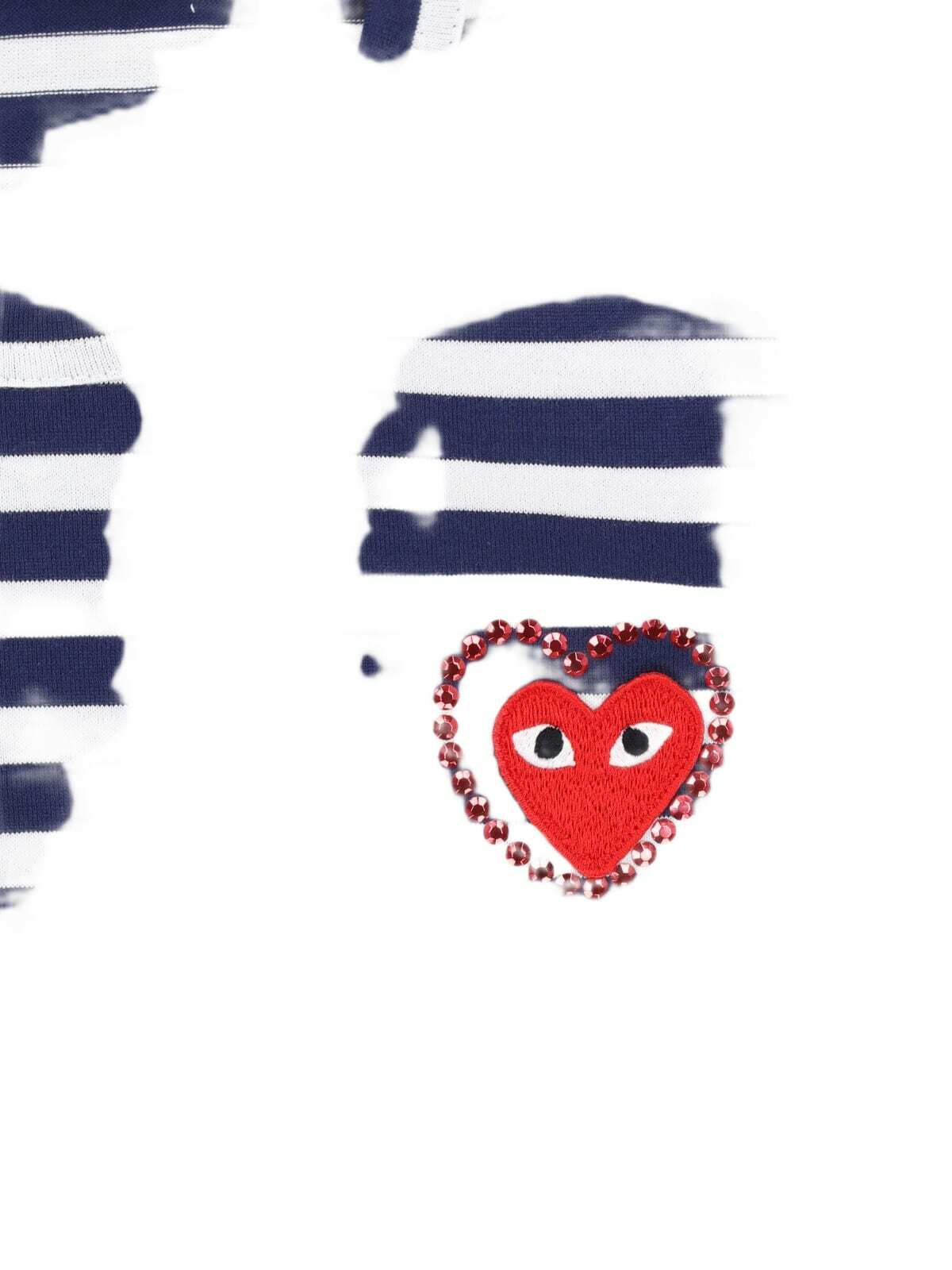 Comme des Garçons Play emblem Striped T-shirt With Rhinestones