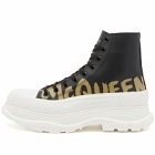 Alexander McQueen Men's Tread Slick Graffiti Boot in Black/Off White/Khaki