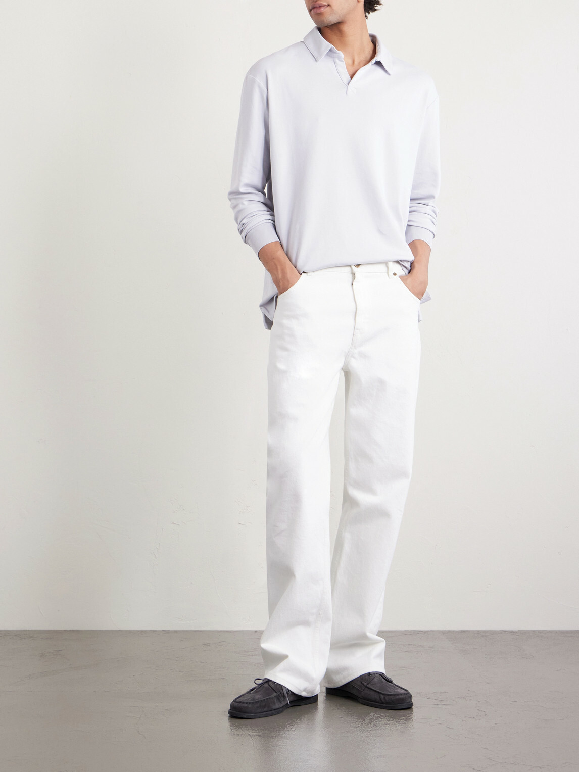 SEASE - Supima Cotton-Jersey Polo Shirt - Gray