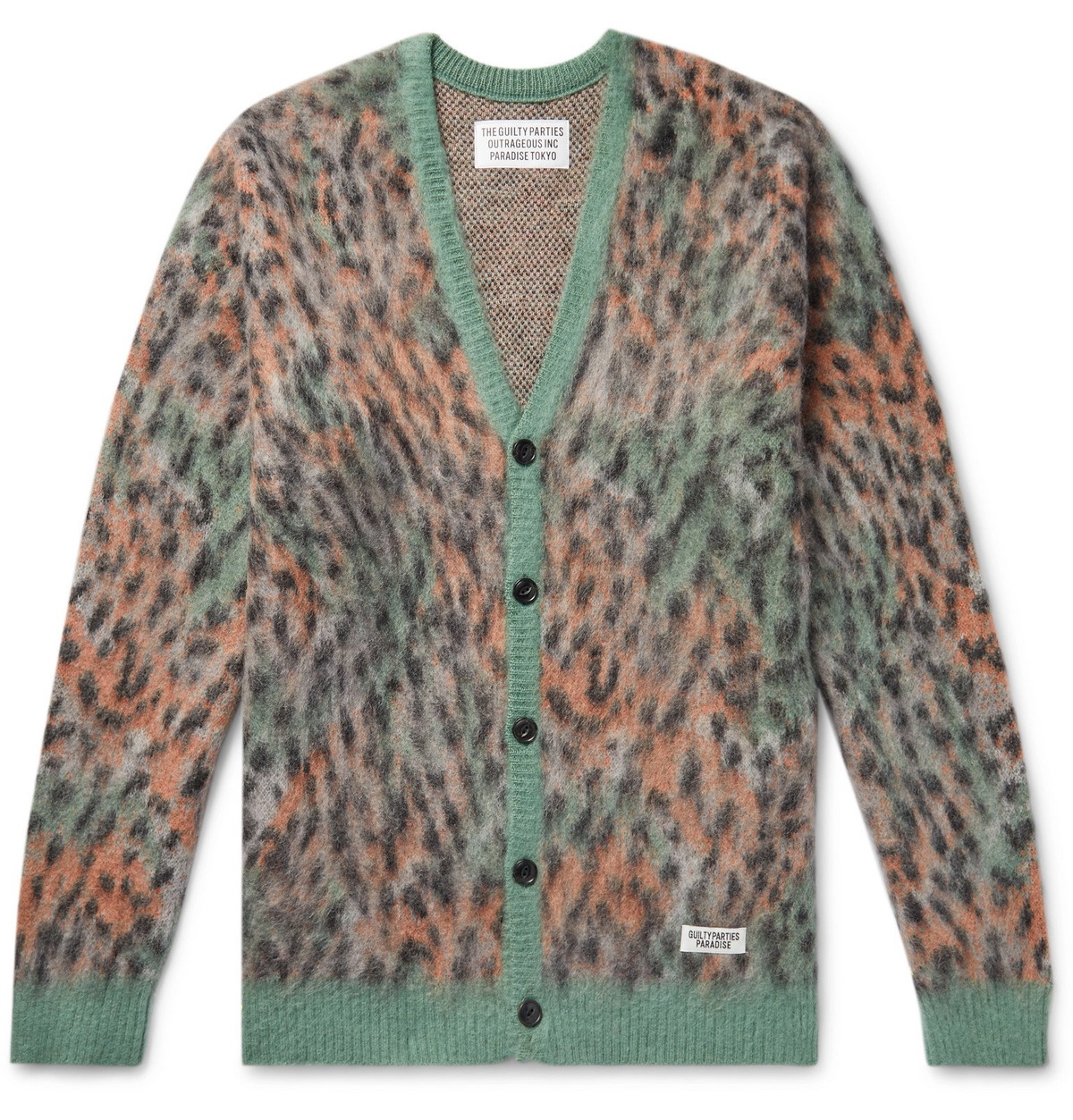 Wacko Maria - Leopard-Jacquard Mohair-Blend Cardigan - Green Wacko