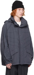 Juun.J Gray Oblique Cut Track Jacket