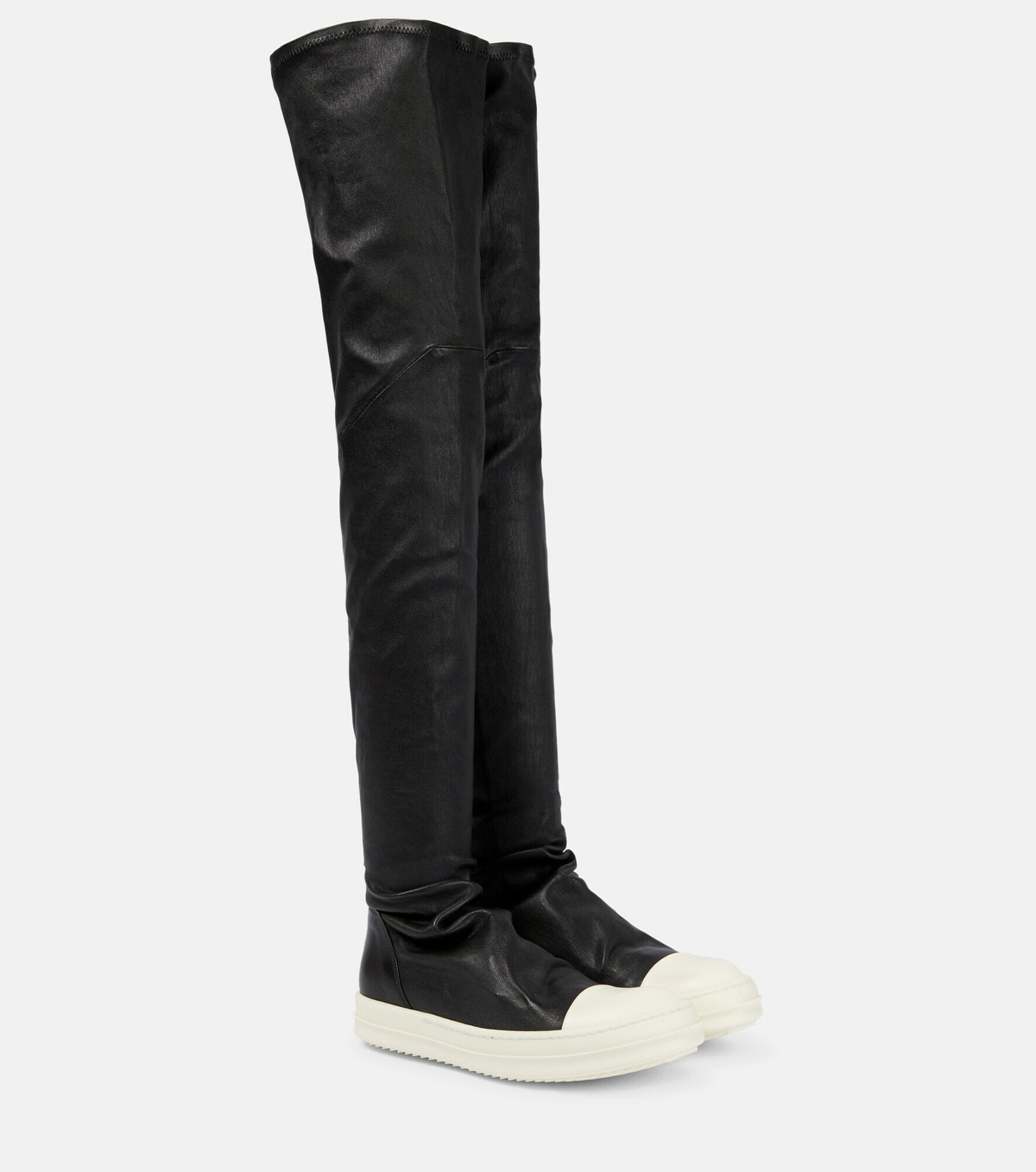 Rick Owens - Stocking over-the-knee leather boots