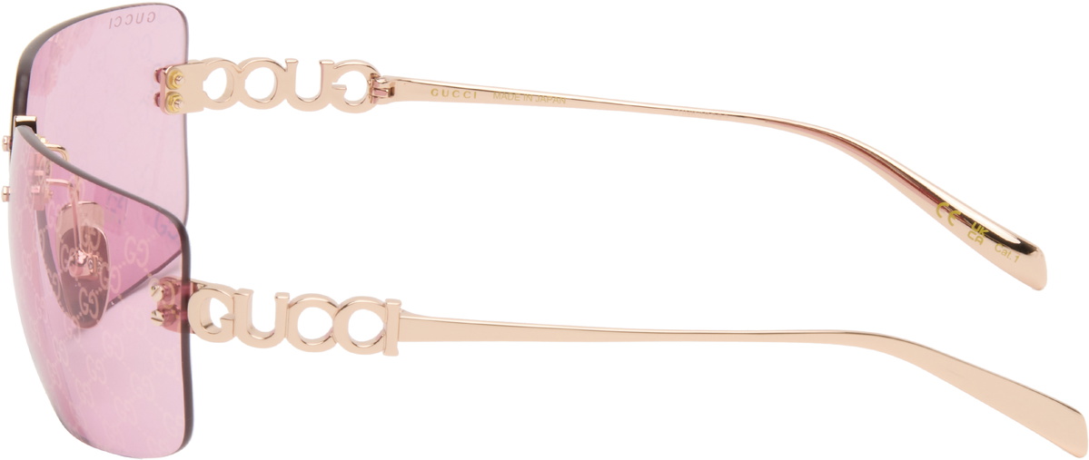 Gucci Gold Block Bending Sunglasses