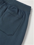 FRAME - Straight-Leg Logo-Appliquéd Cotton-Jersey Sweatpants - Blue