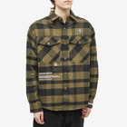 Men's AAPE AAPE Now Check Flannel Shirt in Olive