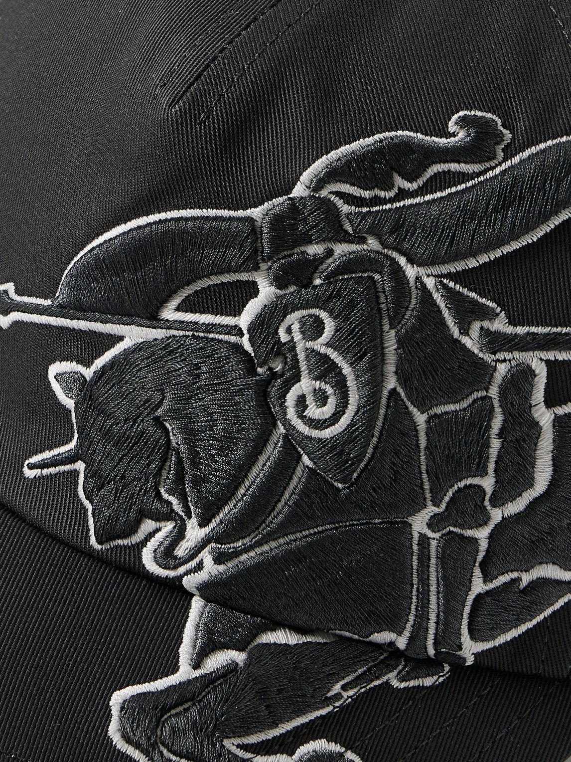 Burberry - Appliquéd Cotton-Twill Baseball Cap - Gray