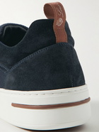 Loro Piana - Newport Walk Suede and Mesh Sneakers - Blue