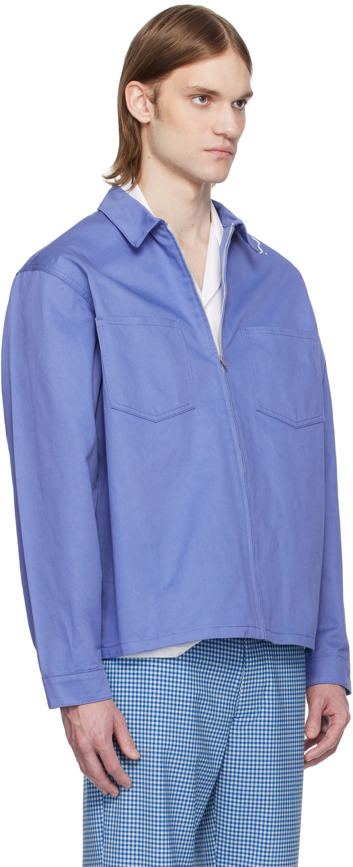 Marni Blue 'Marni' Symbol Overshirt