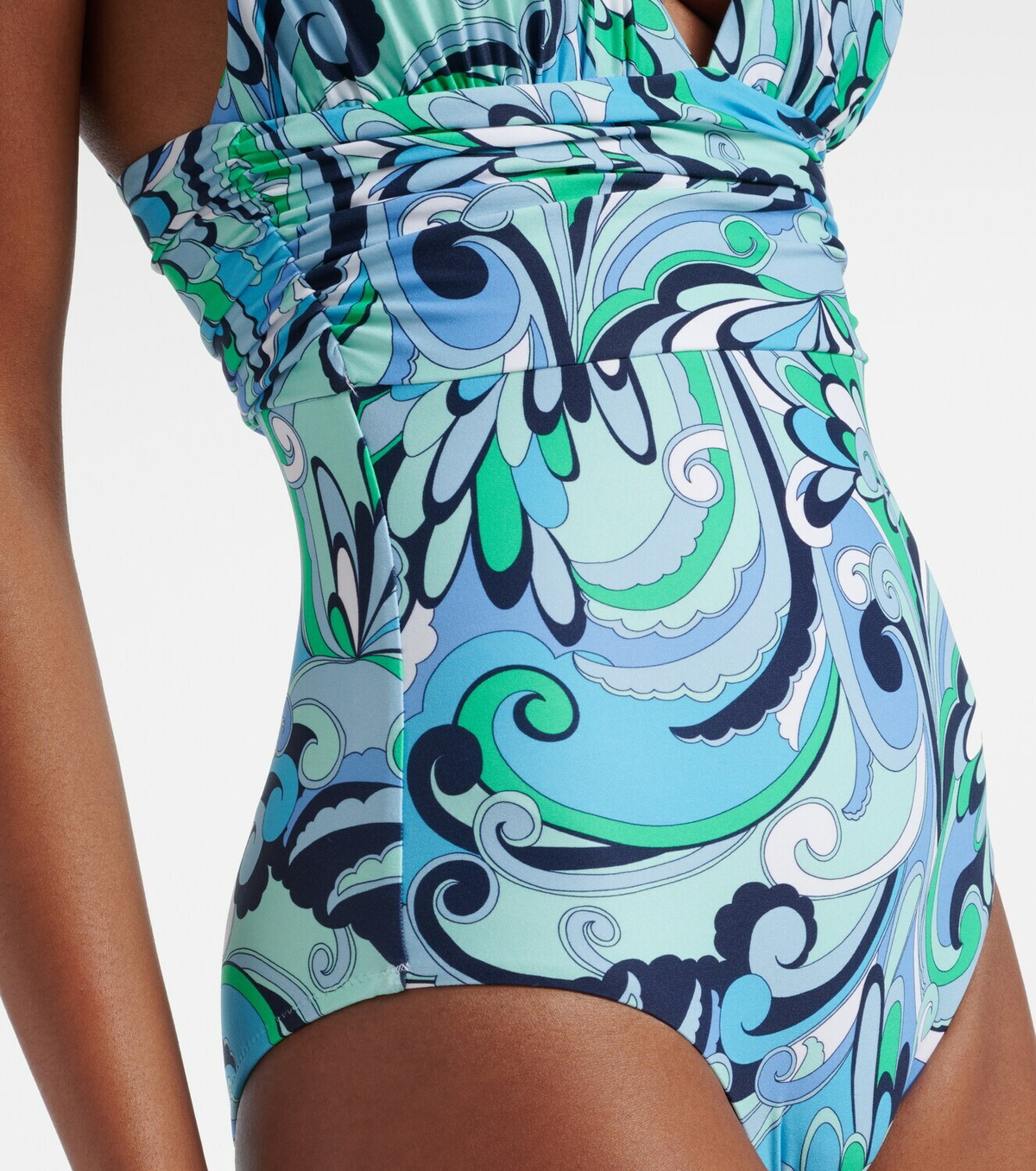 Melissa Odabash Panarea printed ruched swimsuit