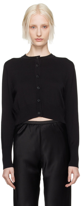 Photo: Silk Laundry Black Cropped Cardigan