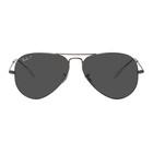 Ray-Ban Gunmetal 58 Flat Temple Aviator Sunglasses