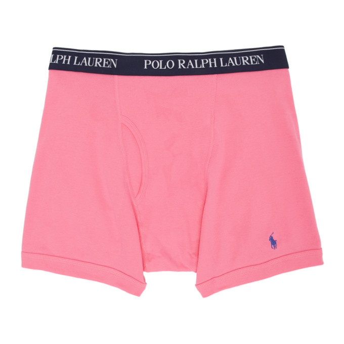 Polo Ralph Lauren Three-Pack Pink and Blue Boxer Briefs Polo Ralph Lauren