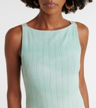 Staud Bryn printed plissé midi dress