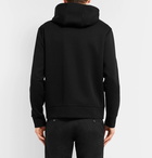 Moncler - Embroidered Cotton-Jersey Zip-Up Hoodie - Men - Black