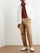 Brunello Cucinelli - Straight-Leg Pleated Cotton-Twilll Trousers - Brown