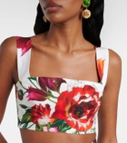 Dolce&Gabbana Floral cotton poplin bra top