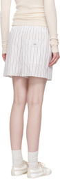 AMI Paris White Cotton Elasticated Shorts