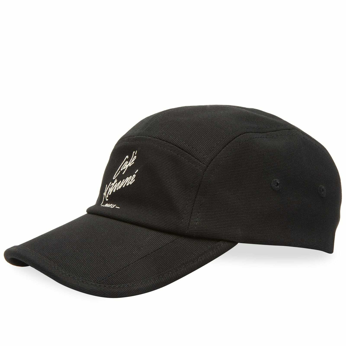 Maison Kitsuné Men's Cafe Kitsune 5P Cap in Black