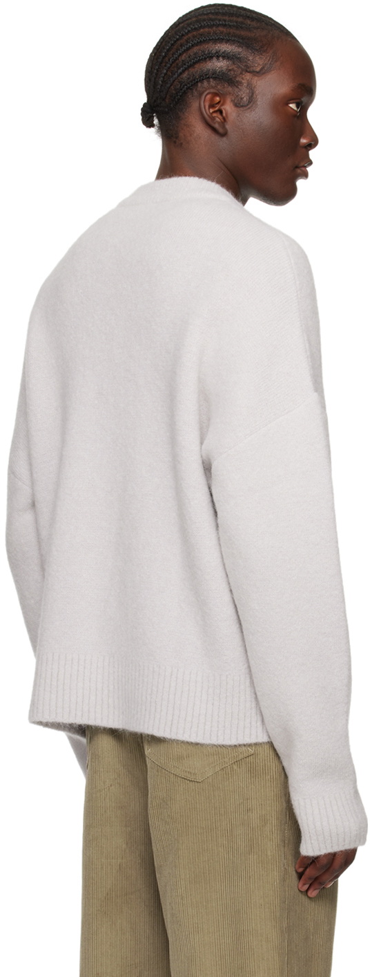 AMI Paris Gray Ami de Cœur Cardigan AMI