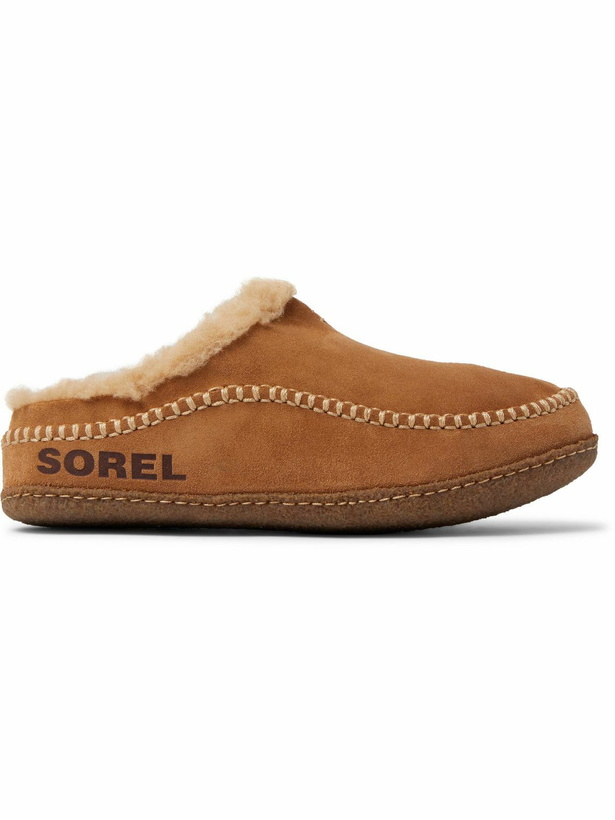 Photo: Sorel - Falcon Ridge II Fleece-Lined Suede Slippers - Neutrals