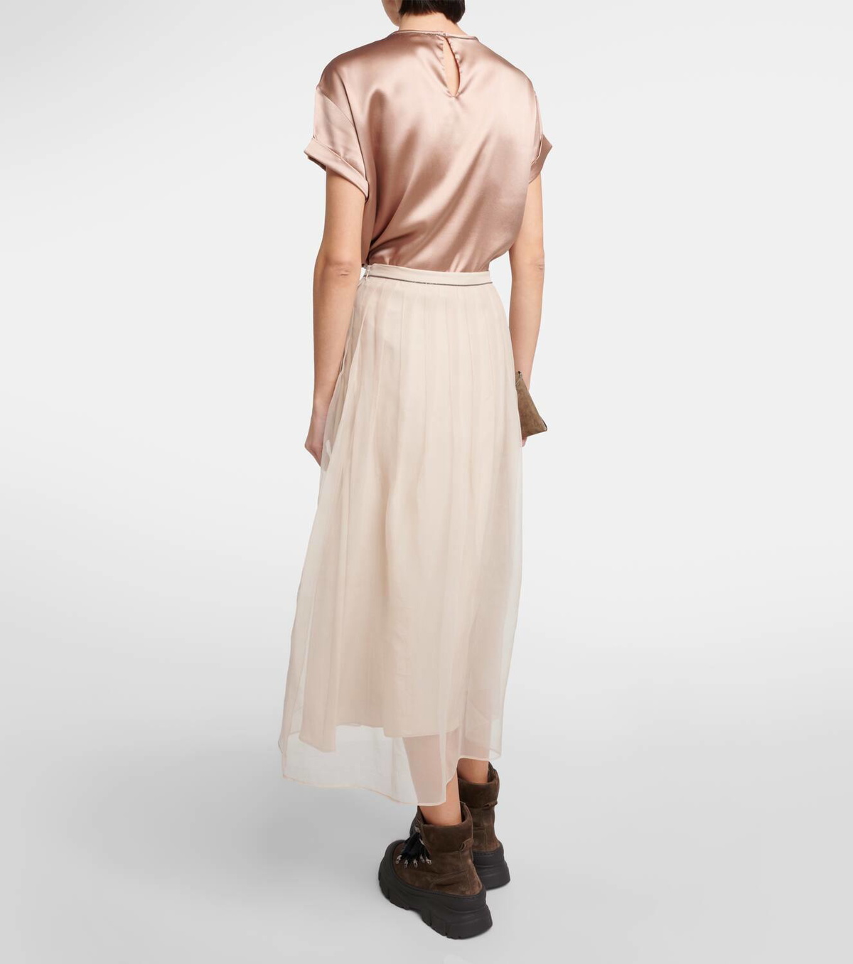 スカート BRUNELLO CUCINELLI SILK LONG SKIRT Brunello Cucinelli Silk Long Skirt – BALTINI