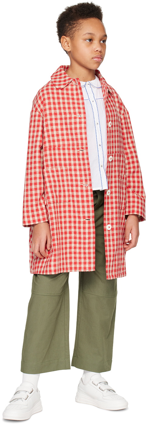 Caramel Kids Red & Beige Cambridge Coat
